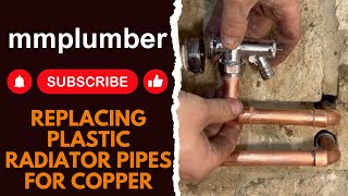 Replacing plastic radiator pipes for copper [upl. by Daley]