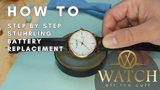 How to Stuhrling Watch Battery Replacement [upl. by Enaujed286]