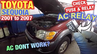 Toyota Sequoia 2001 to 2007 AC Dont work Possable Cause AC RELAY  AC shut down [upl. by Eachelle]