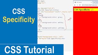 38 CSS Specificity  Specificity Hierarchy  External  Internal and Inline CSS  CSS Tutorial [upl. by Jennette]