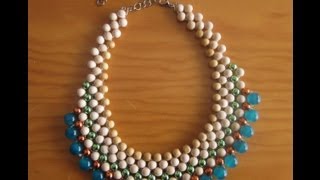 COLLAR DE BOLAS ESTILO BABERO CONJUNTO [upl. by Fairleigh280]