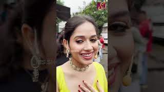 Jannat Zubair Looks Stunning In Saree Spotted Laughter Chefs Shoot  jannatzubair bollywood [upl. by Oigufer]