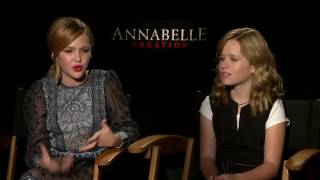 Annabelle Creation Talitha Bateman amp Lulu Wilson Official Movie Interview  ScreenSlam [upl. by Wickman16]