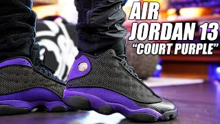 Air Jordan 13 Court Purple Review and On Foot in 4K [upl. by Friedman489]