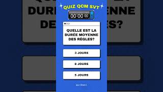 QUIZ QCM SVT Quelle est la durée moyenne des règles chez la femme shorts menstruation svt [upl. by Thissa]