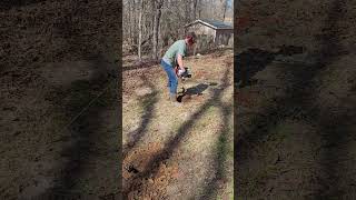 Ian digging fence post holes [upl. by Kimitri]