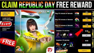 CLAIM FREE REWARDS🔥 REPUBLIC DAY EVENT🇮🇳 FF NEW EVENT💥FREE 1000 DIAMONDS💥 STORE GAMING [upl. by Nosnhoj]