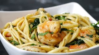 OnePot Lemon Garlic Shrimp Pasta [upl. by Marina778]