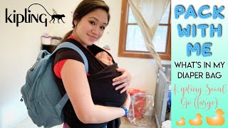 Pack With Me  Whats in My Diaper Bag  Kipling Seoul Go Large [upl. by Bills]