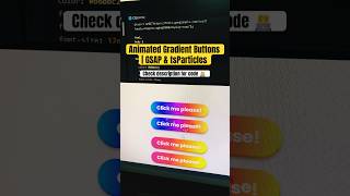 Animated Gradient Buttons  GSAP amp tsParticles cssanimation gsap htmlcss shorts [upl. by Aneehsram]