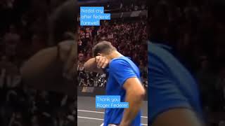 NADAL CRYING after FEDERER FAREWELL 🥺 rogerfederer [upl. by Haldan422]