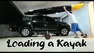 Loading a Kayak Solo with DIY Thule Slidebar  How to Load a Kayak by Yourself Pickup [upl. by Yup395]