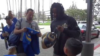 Todd Gurley Signing Autographs In LA – iFolloSportscom [upl. by Laen]