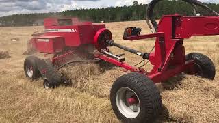 Massey Ferguson 5710 pulling twin balers [upl. by Akenit303]