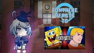 Fontaine reacts to Spongebob VS Aquamanas hydro users  Genshin impactDeath Battle GACHA LIFE 2 [upl. by Hui]