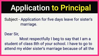 Letter to Principal for Sister Marriage  Leave Application for sister marriage [upl. by Navap]