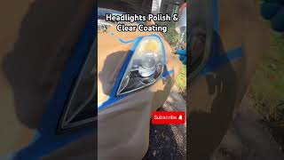 Headlights Restoration Clear Coating cars headlights automobile satisfying fyp asmr auto [upl. by Annwahsal]