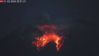 Jan 2 2024 Large strombolian explosion at Semeru Volcano Indonesia [upl. by Yrellih529]