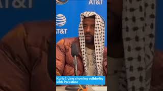 Kyrie Irving showed solidarity with Palestine by wearing a Palestinian keffiyeh israel ceasefire [upl. by Nylzzaj384]