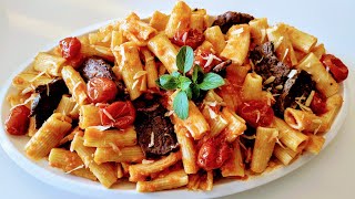 RIGATONI AO MOLHO SUGO COM BIFINHOS DE FILÉ MIGNON [upl. by Roanna607]