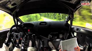 Inboard Frank Tore Larsen Ford Fiesta WRC  Sørlandssprinten SS4 2013  Motorsportfilmernet [upl. by Cheatham98]