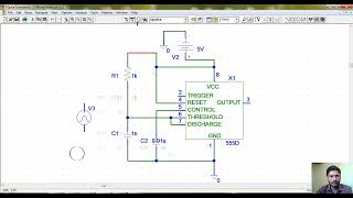 Monostable Multivibrator using 555 timer in Pspice [upl. by Wilonah]