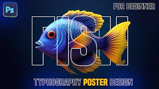 typography poster design in photoshop  photoshop tutorial [upl. by Whorton]