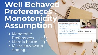 Monotonicity of Preferences  Why Indifference Curves are Downward Sloping  10 [upl. by Arand29]