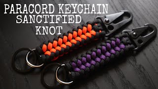 HOW TO MAKE KEYCHAIN SANCTIFIED KNOT WITH CARABINER  SNAPHOOK  SANCTIFIED PARACORD TUTORIAL [upl. by Lenej]