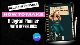 How To Create A Digital Planner with Hyperlinks In Canva  Beginner Friendly  STEP BY STEP TUTORIAL [upl. by Drareg]