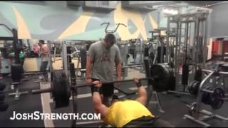 Jeremy Hoornstra 505 Compensatory Acceleration Training Bench Press [upl. by Ailima]