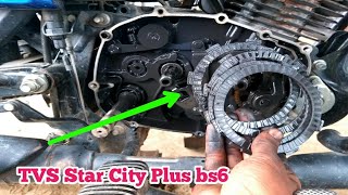 TVs star city  et fi bs6  change clutch plate  clutch plate install [upl. by Ettelracs]