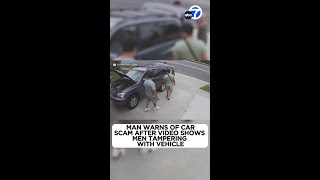 Man warns of car scam after video shows men tampering with vehicle [upl. by Einnep]