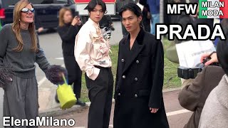 Prada outfits and street style at Milan fashion week 14012024 🇮🇹 italy milan mfw [upl. by Lauhsoj260]