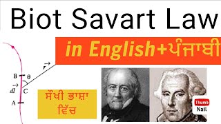 class 12 Biot Savart law derivatives explanation application Moving charge and magnetism in Punjabi [upl. by Nossah]