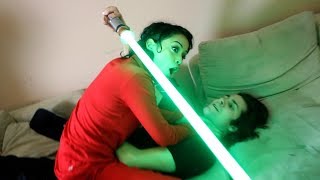 STAR WARS GIRLFRIEND LIGHTSABER BATTLE [upl. by Naitsirk660]