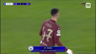 Phil Foden Goal  Slovan Bratislava vs Manchester City 04  UEFA Champions League 202425 [upl. by Nadabas]