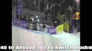 Halfpipe Snowboarding 540  Frontside Backside Cab and Switch [upl. by Nnairac]