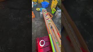 Marble Run ASMR☆Healing balls rolling down a handmade wooden slope ② [upl. by Agnew]