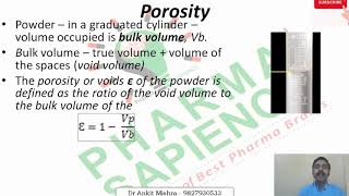 Pharma Sapience Team Micromeritics 3  Derived Properties  porosity amp packaging By Dr Ankit Mishra [upl. by Llewon727]