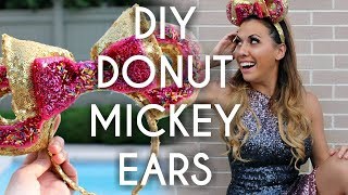 Make your own Disney Mouse Ears  DIY Mickey Donut headband tutorial [upl. by Robinson]