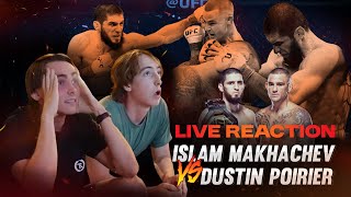 ISLAM MAKHACHEV DOES IT AGAIN  Dustin Poirier vs Islam Makhachev live reactions [upl. by Ecnarolf251]