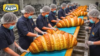 How MILLIONS of Croissants Are Made Fully Automatic Croissants Production Line [upl. by Yenrab891]