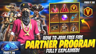 How To Join Free Fire Partner Program🔥  V Bagde Kaise Milega  Garena Free Fire  BDK VERSE [upl. by Lucretia]