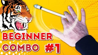 Tigres simple combo 1 for beginners  Pen Spinning tutorial [upl. by Acsehcnarf]