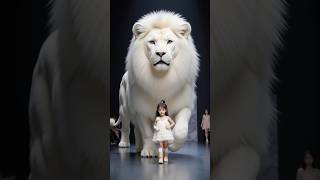 Big lion Cute baby fashion show lion baby agt shorts rksedit [upl. by Ylas]