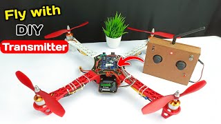 How to fly Drone with homemade Transmitter  how to make Drone  DIY Arduino Drone [upl. by Art480]