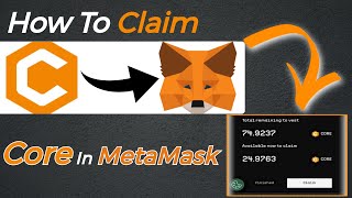 How to Claim Core in MetaMask Wallet  Claim Core Token Metamask  Core Airdrop Claim [upl. by Earlie]