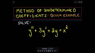 Method of Undetermined Coefficients 2nd Order Linear DE [upl. by Brottman]