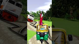 Fanny Red saree girl dance on auto rickshaw attack the speed train shortsfeed youtubeshorts [upl. by Nailil594]